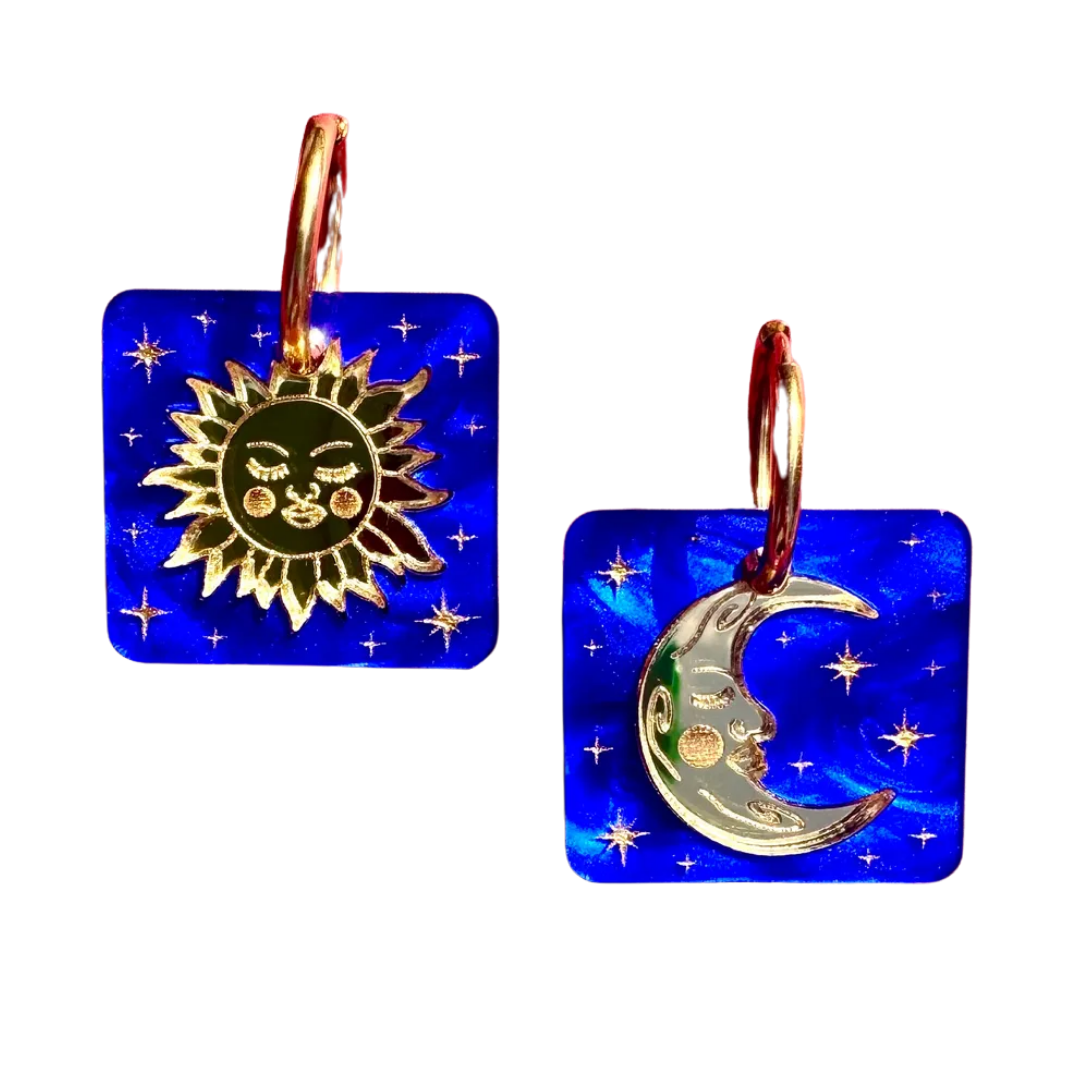 Sun and Moon Tiles Earrings