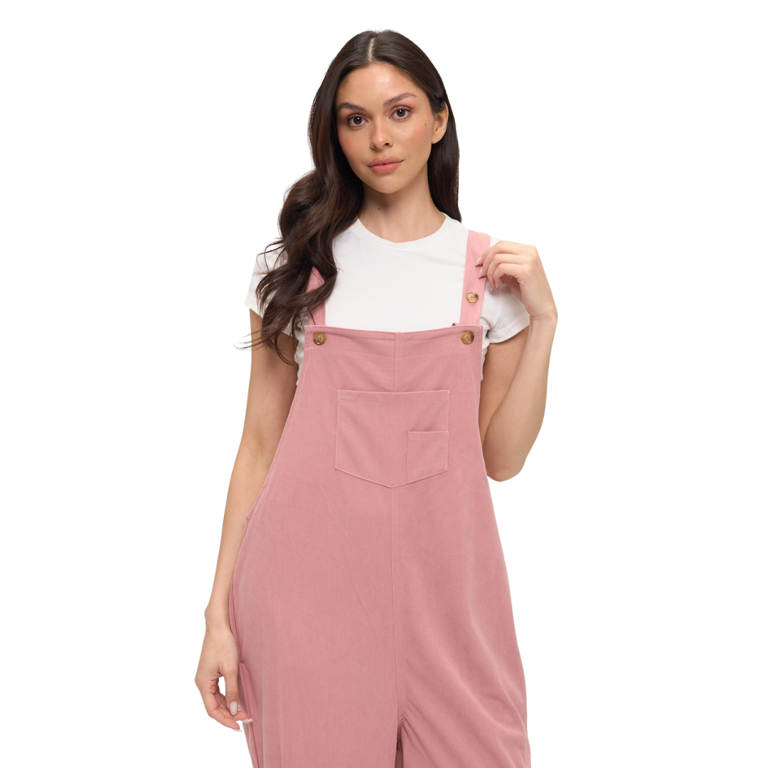 Pink Corduroy Overalls