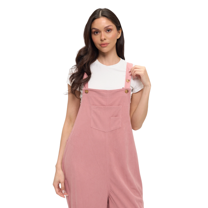 Pink Corduroy Overalls