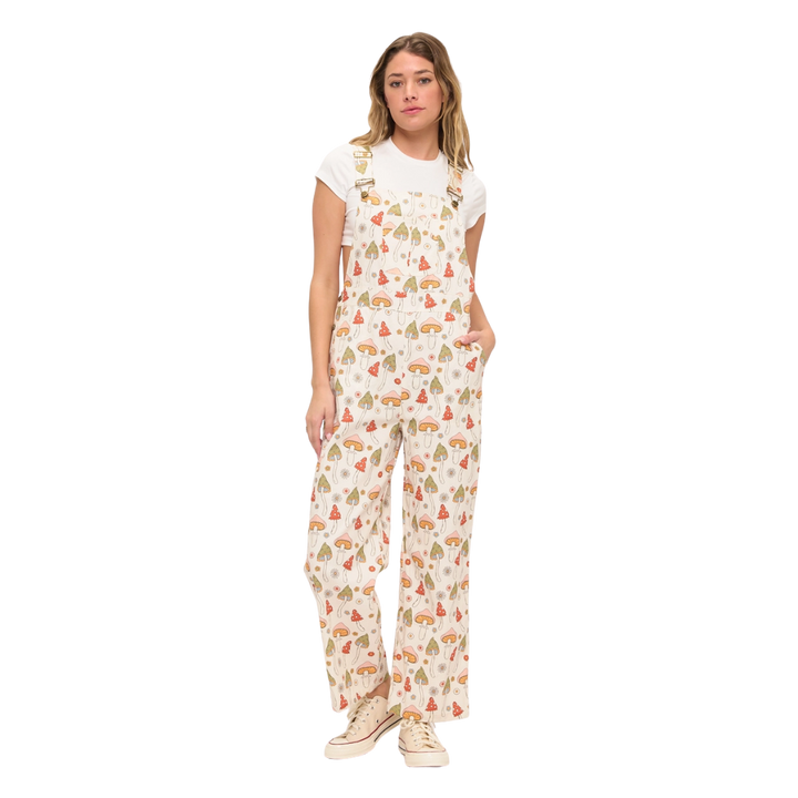 Retro Mushroom Garden Overalls