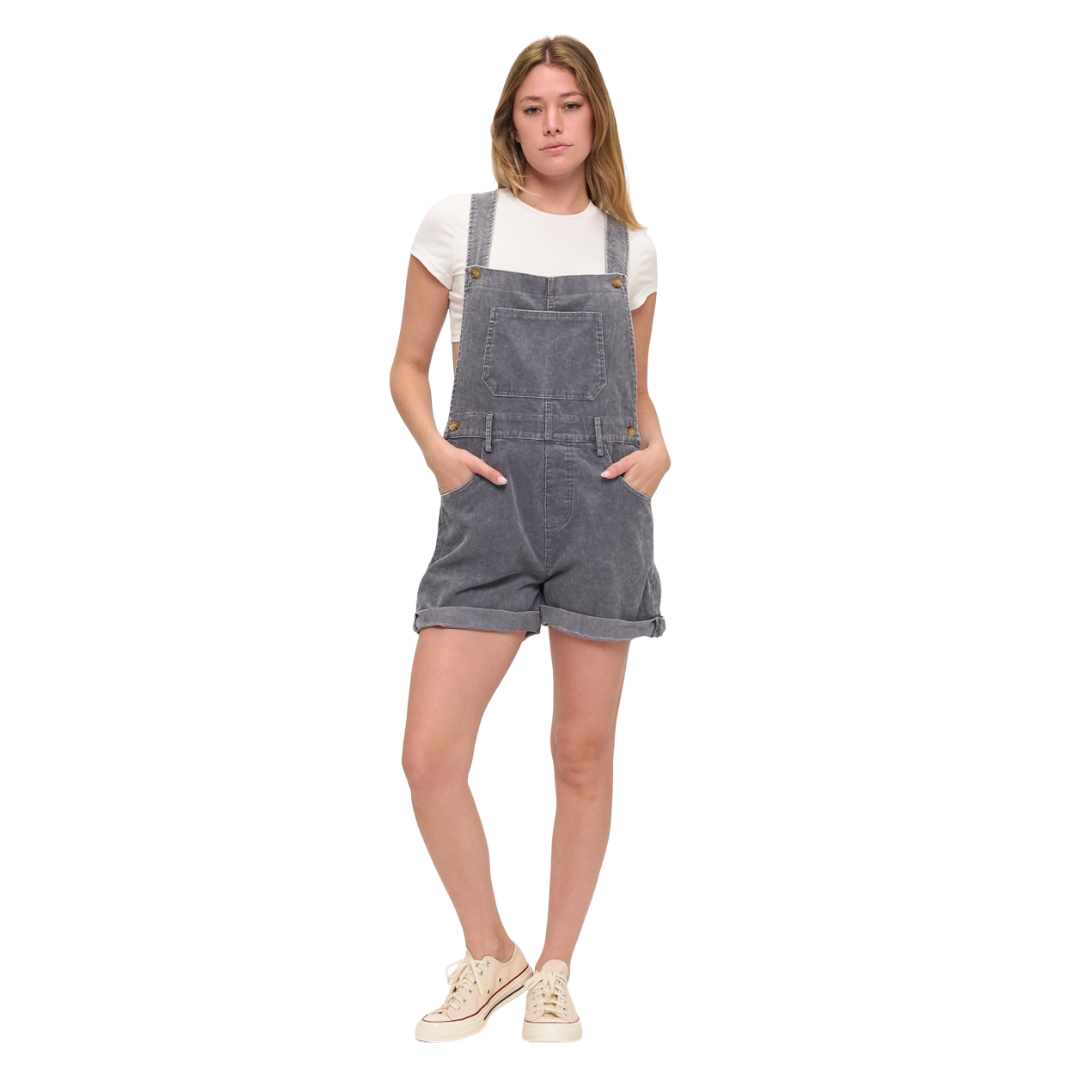 Vinage Gray Corduroy Shortalls