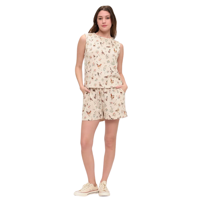 Ducks and Chicken Floral Shorts