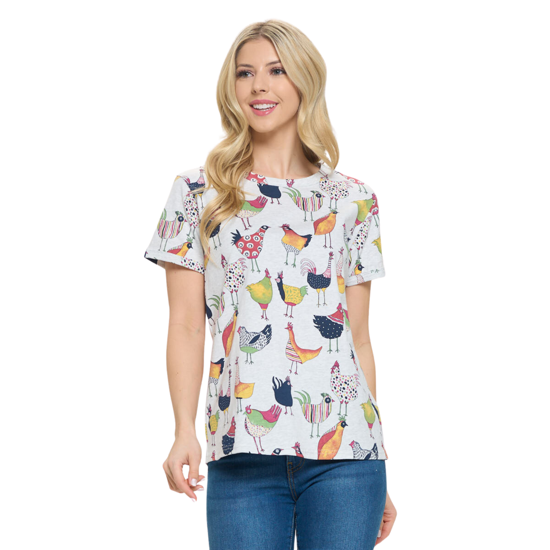 Rooster Print T-Shirt