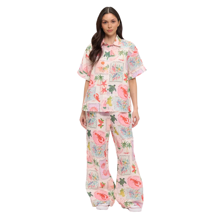 Coastal Vacation Button-Down Shirt