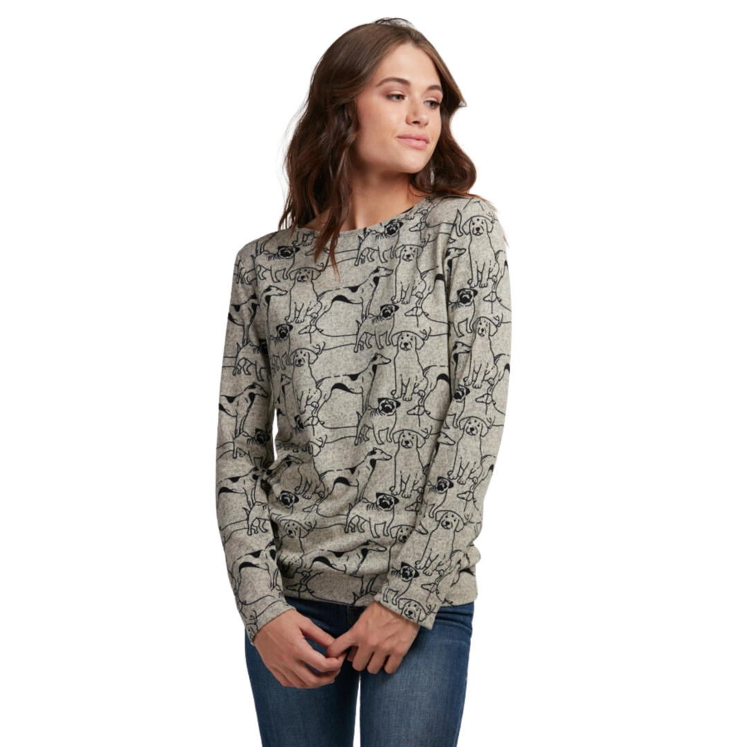All Over Dog Print Pullover