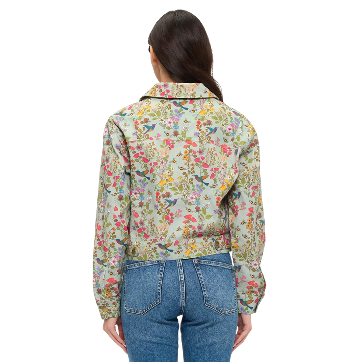 Green Floral Humming Bird Jacket