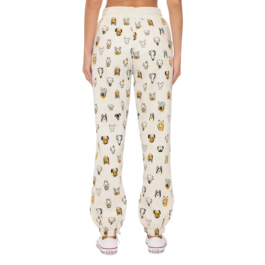 Colorful Dog Heads Print Sweatpants