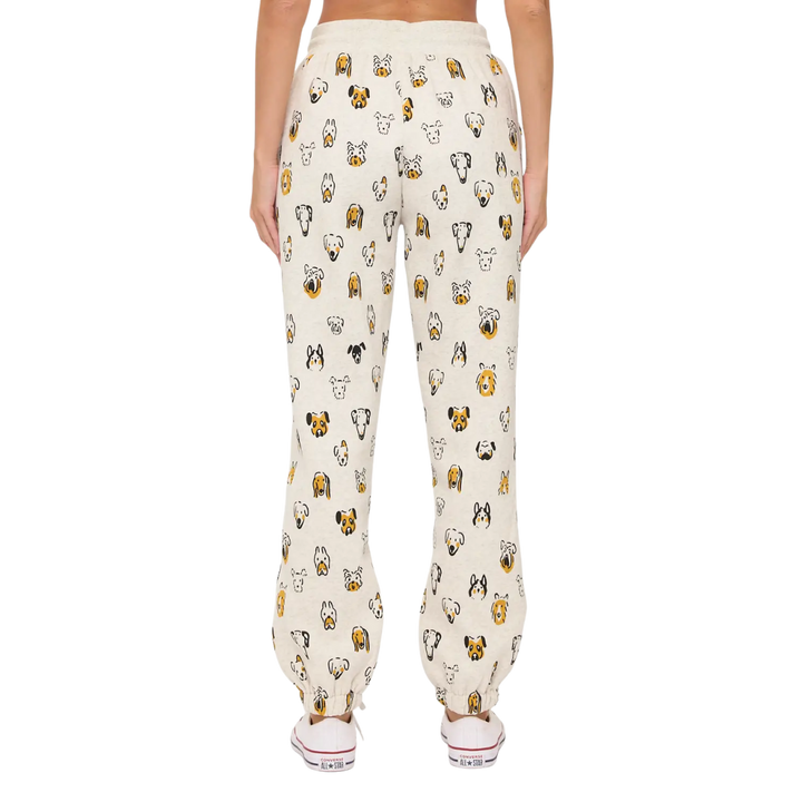 Colorful Dog Heads Print Sweatpants