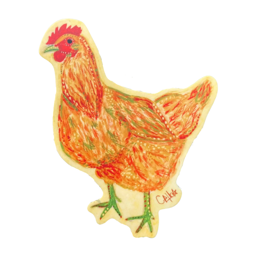 Whimsical Chicken Sticker
