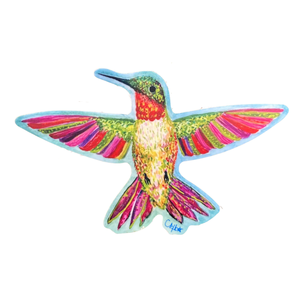 Whimsical Hummingbird Sticker