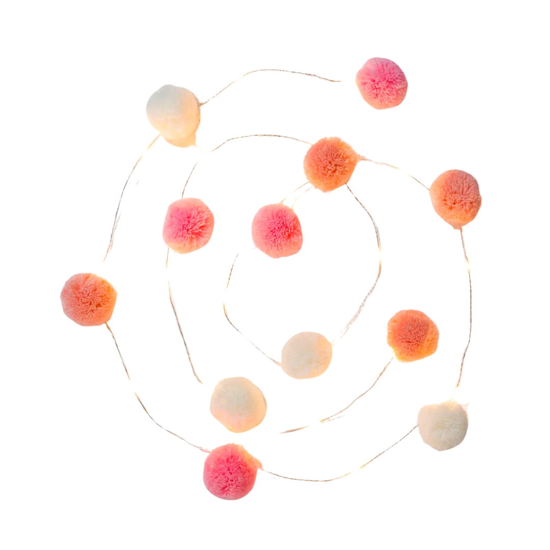 Pink Pom Pom String Lights
