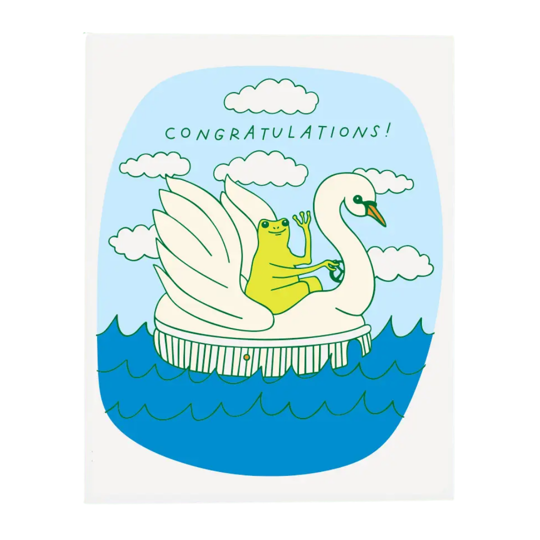 Swan Froggy Congrats Card