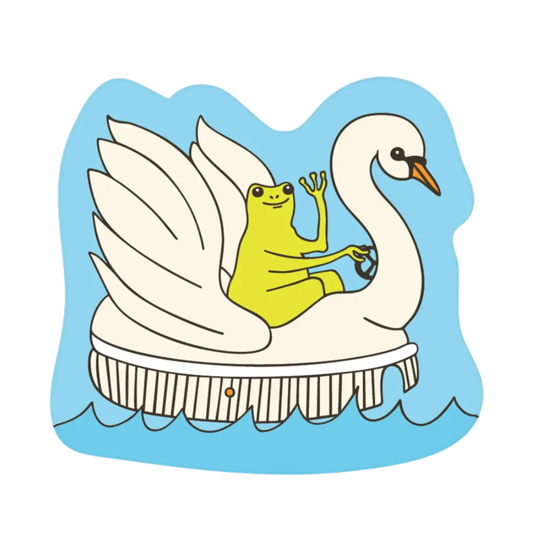 Swan Froggy Sticker
