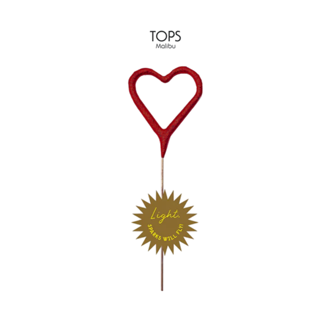 Mini Red Heart Sparkler 4"