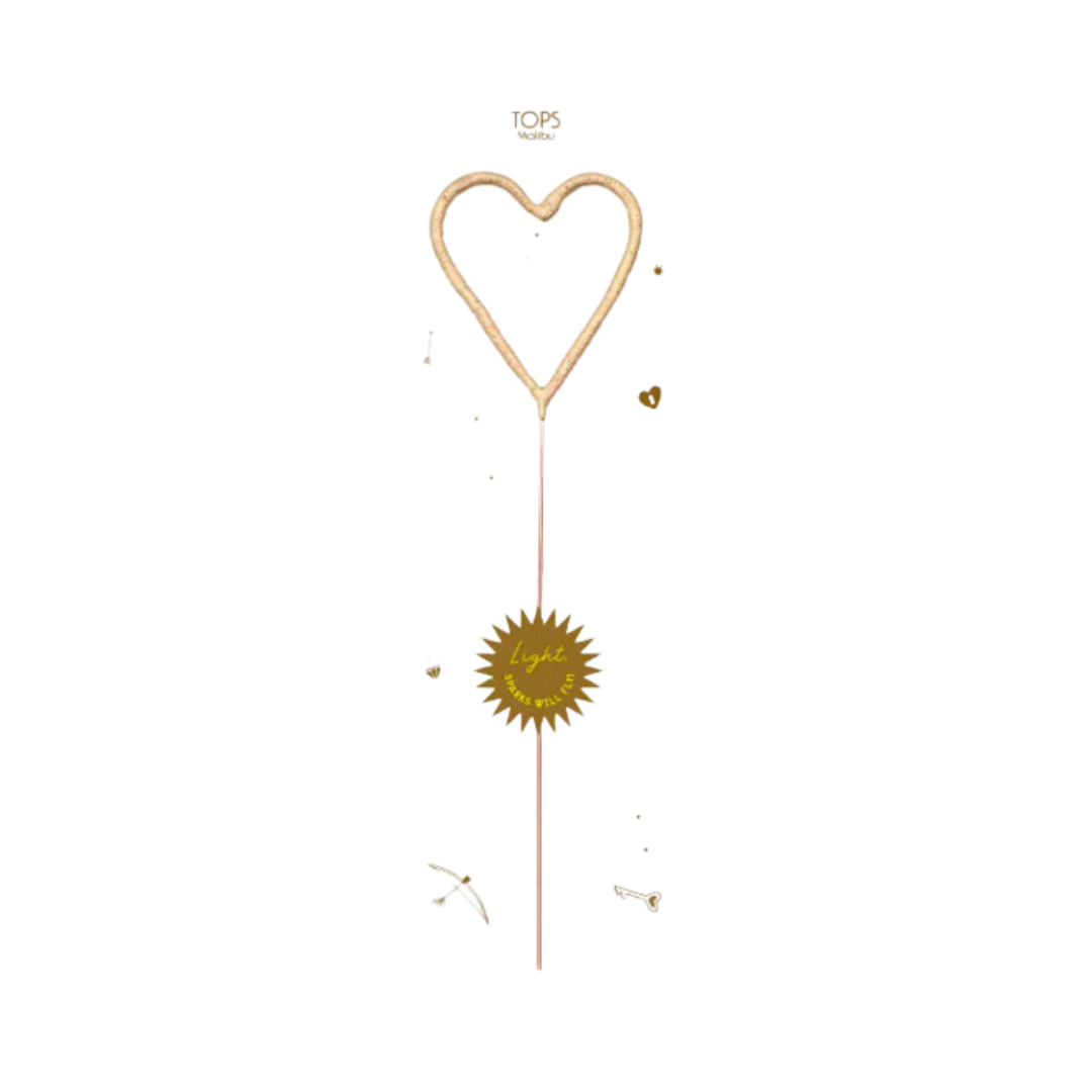 Single Gold Heart Sparkler