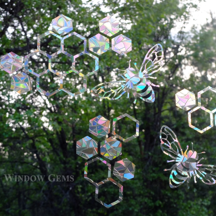 Prismatic Honey Bee Window Clings (17ct)