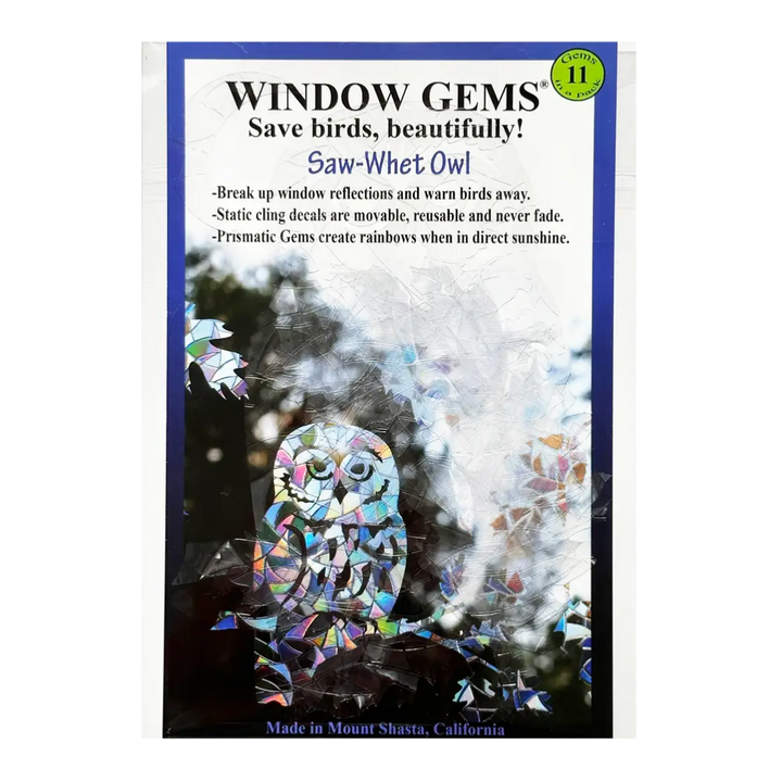 Prismatic Saw-Whet Owl Window Clings (11ct)