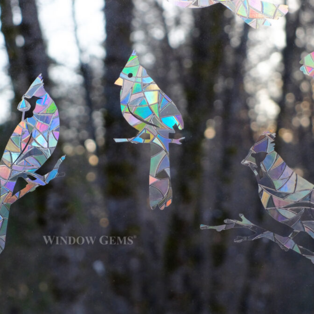 Prismatic Cardinal Window Clings (7ct)
