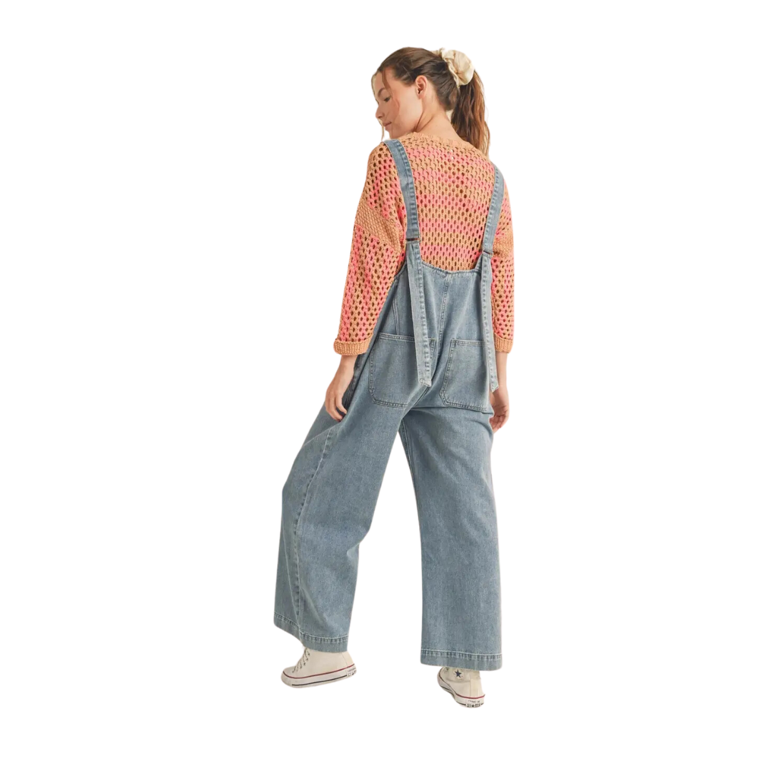 Open Back Denim Overall