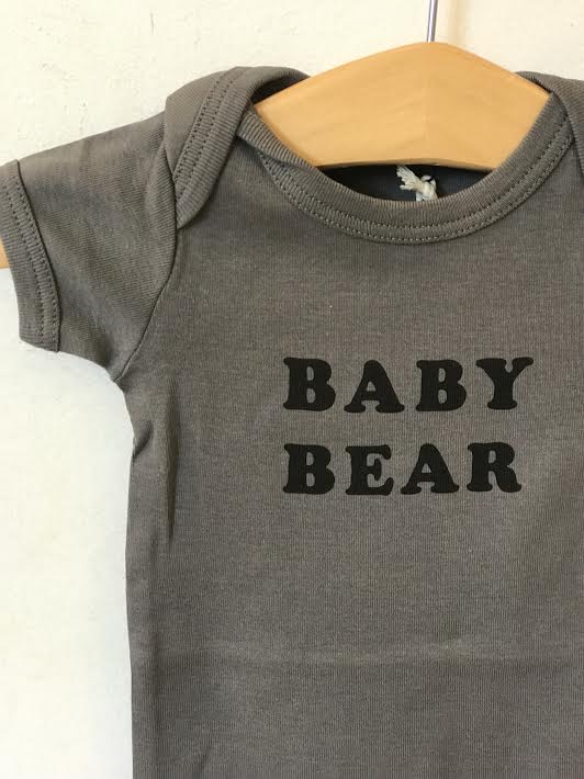 Baby Bear Onesie Charcoal