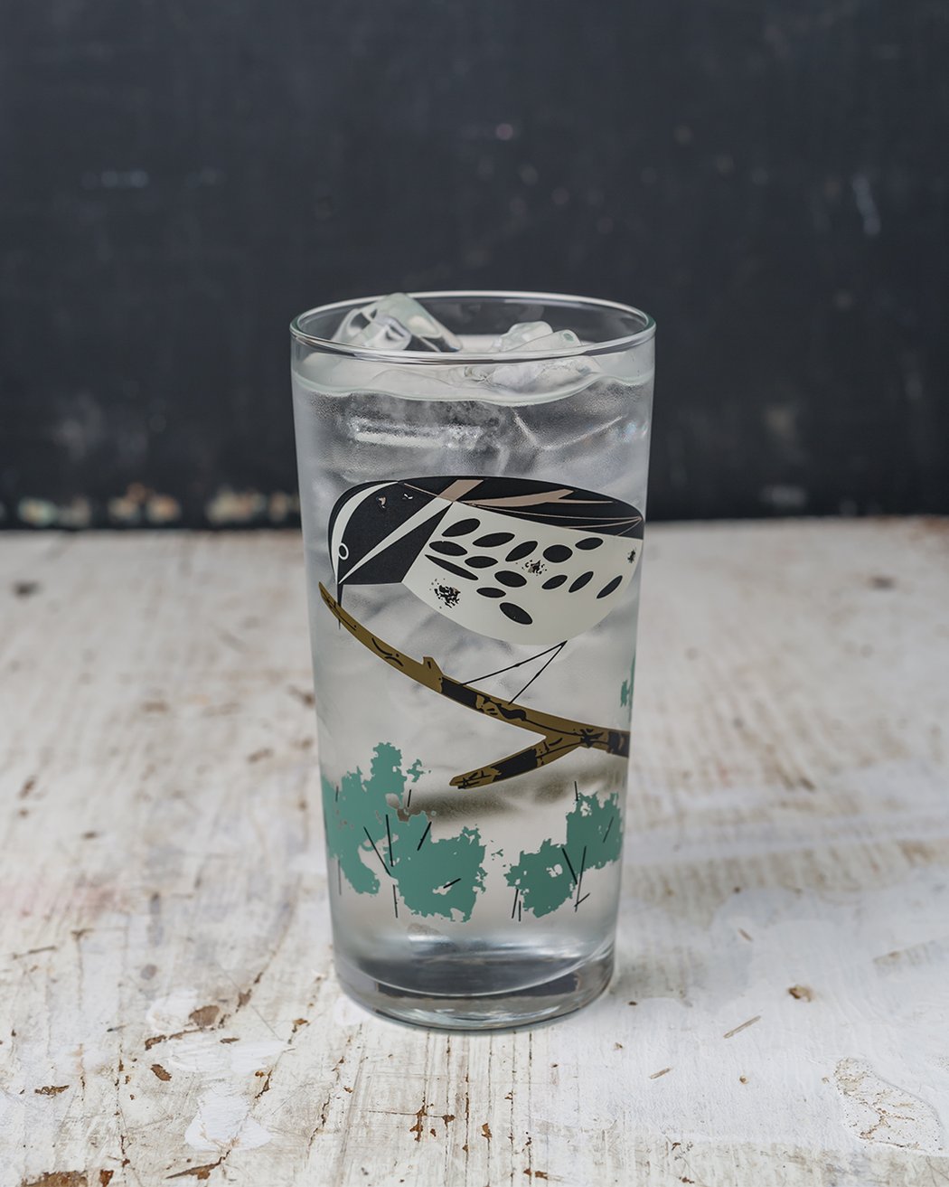 B&W Warbler Drinking Glass