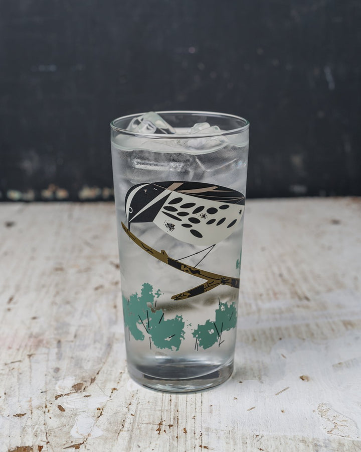 B&W Warbler Drinking Glass