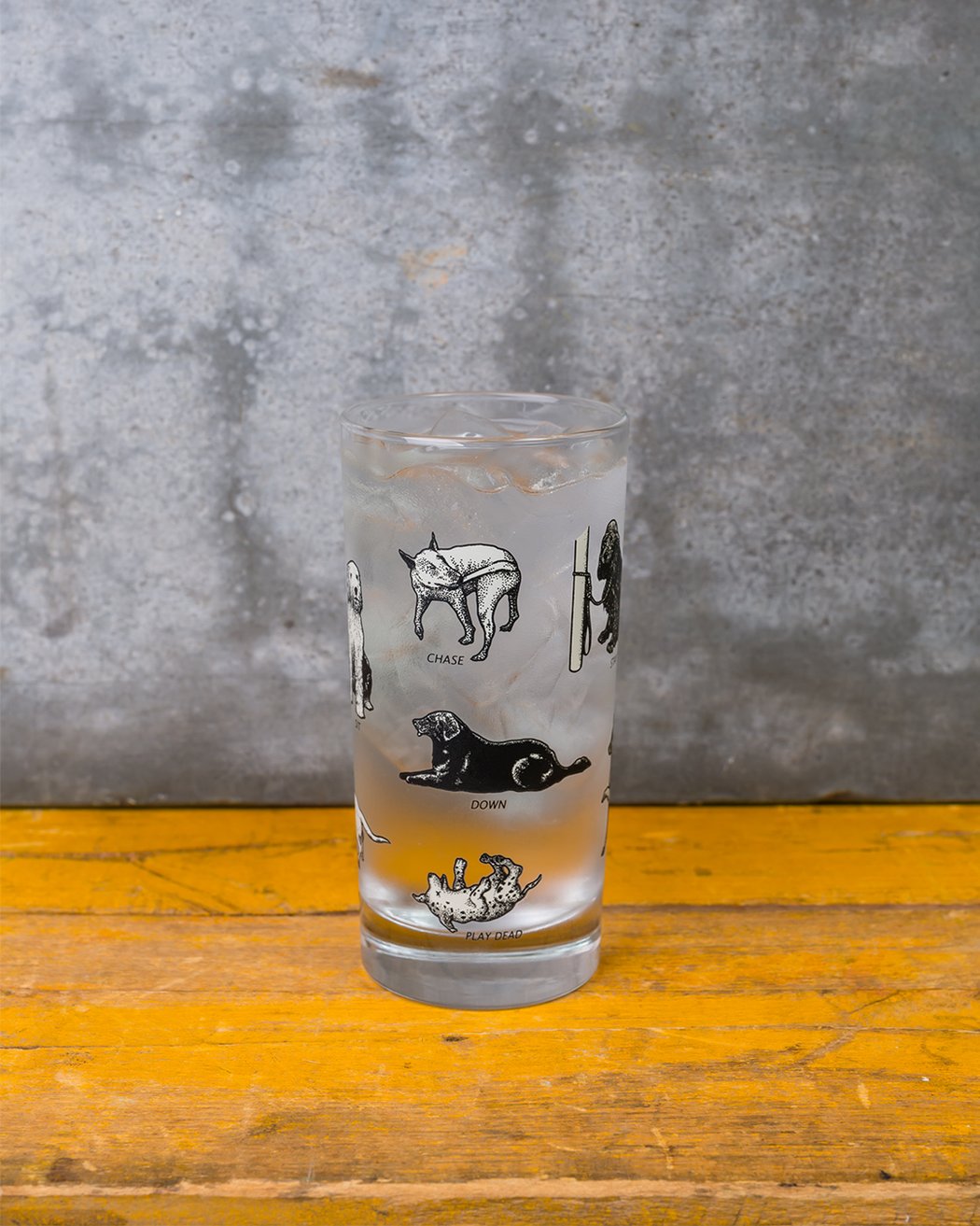 Black and White Dogs Glass