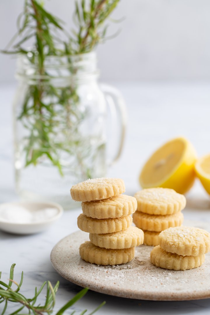 Lemon Rosemary Shortbread Cookies