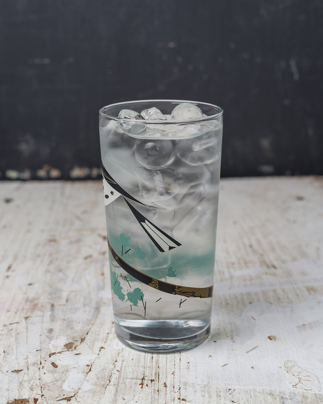 B&W Warbler Drinking Glass