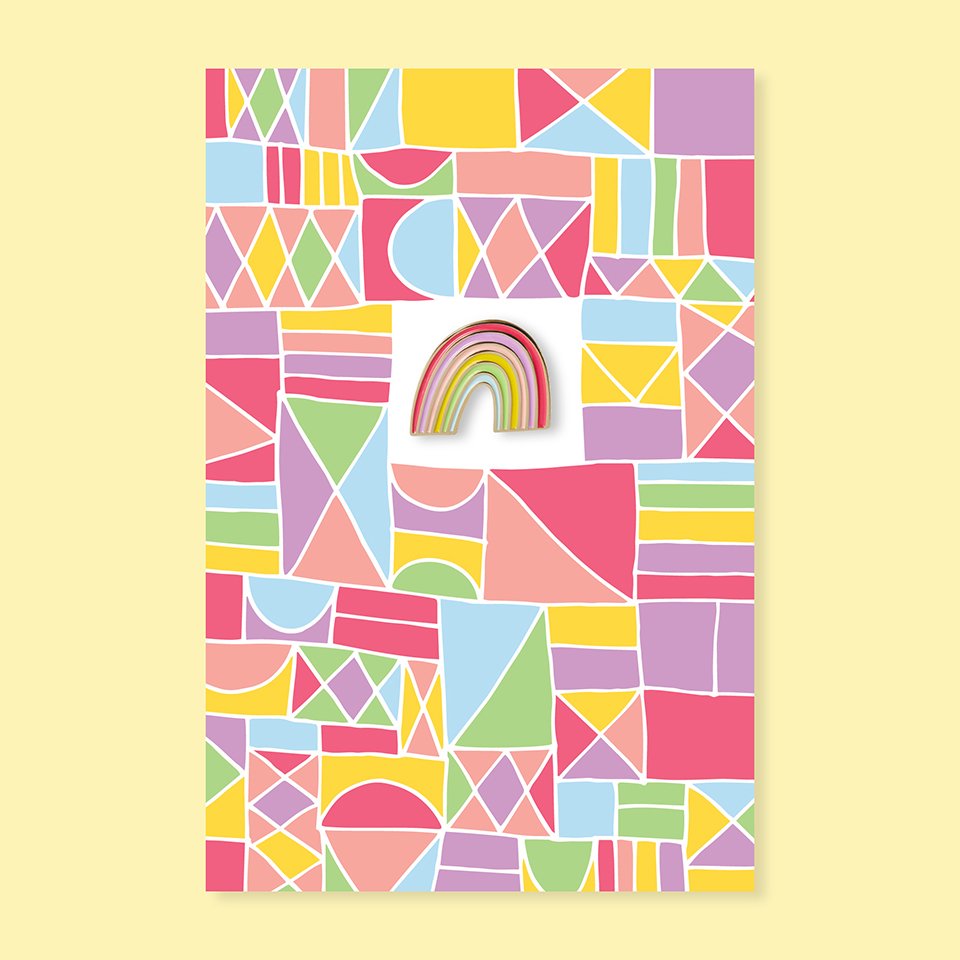 Rainbow Pin and Postcard