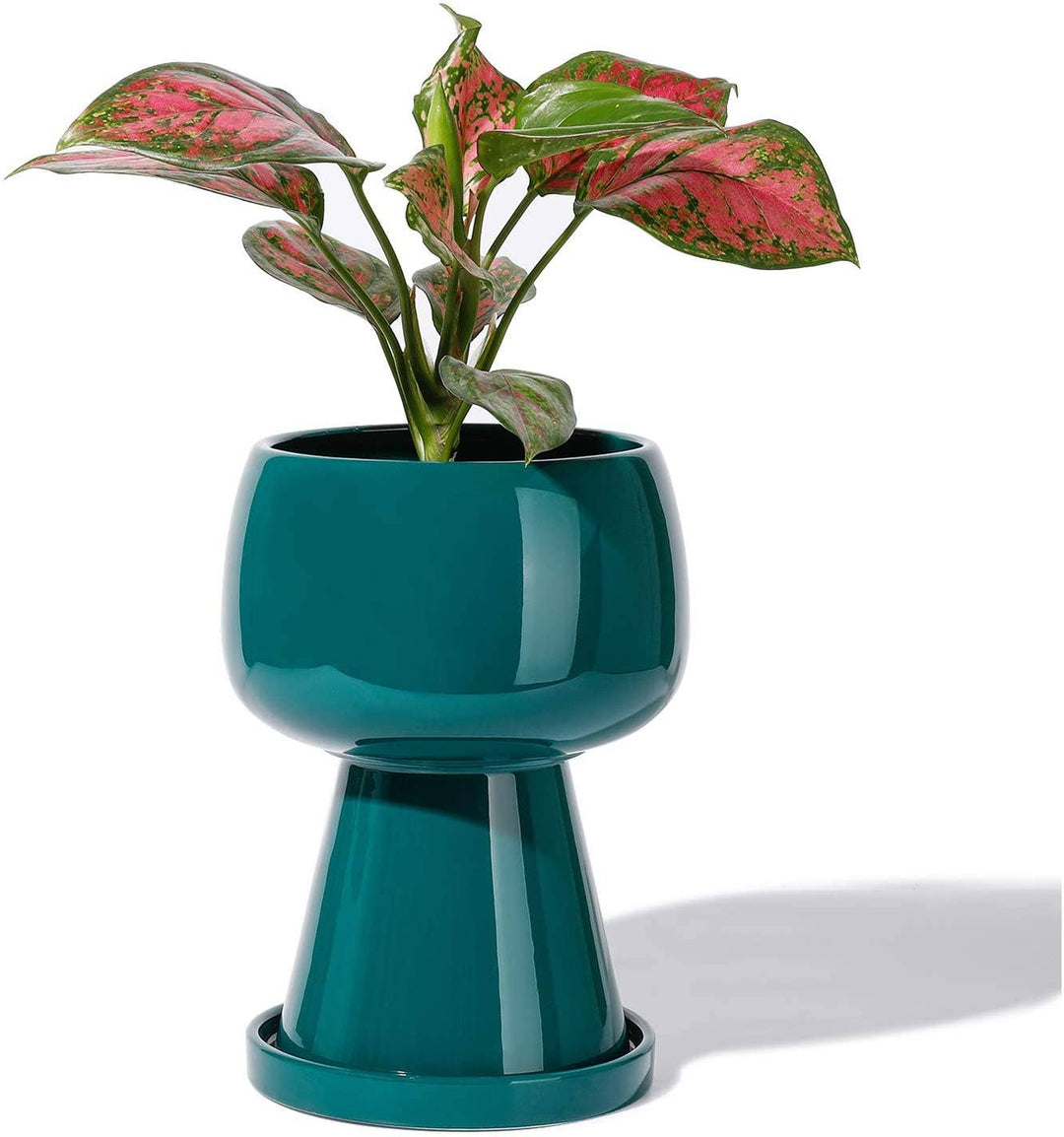 4.9 Inch Modern Teal Ceramic Flower Pot