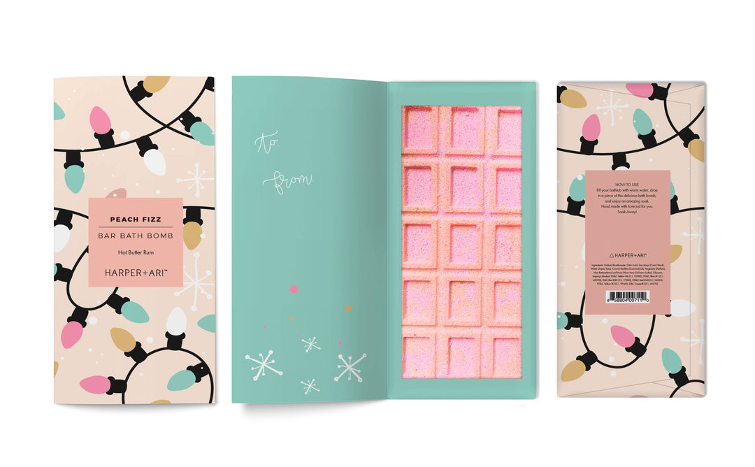 Happy Holidays Peach Fizz Bar Bath Bomb