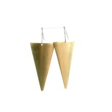Brass Triangle Dangle Earrings
