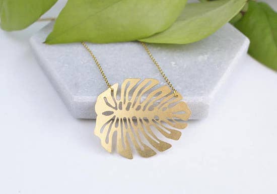 Monstera Leaf Necklace