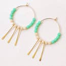 Beaded Hoop Paddle Earrings