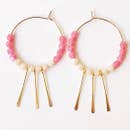 Beaded Hoop Paddle Earrings