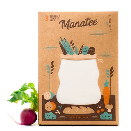 Organic Reusable Produce Bags - Pack of 3