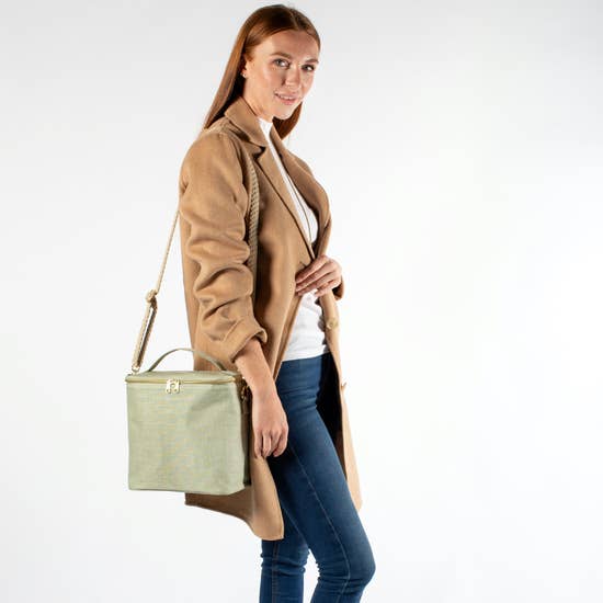 Sage Green Linen Lunch Poche