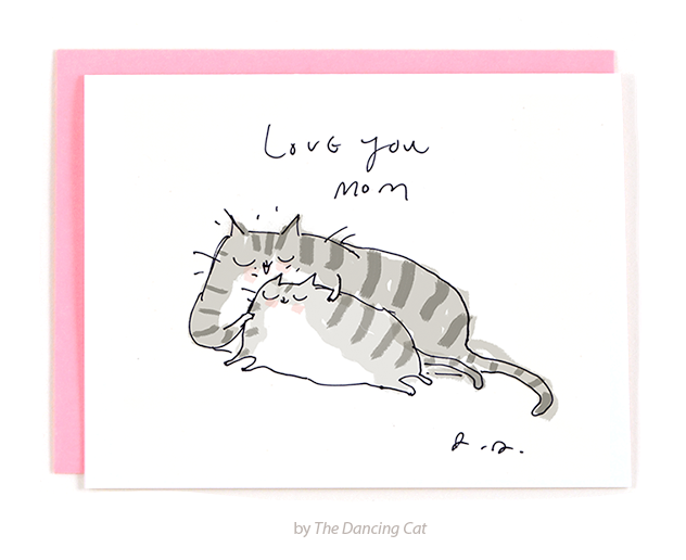 Love You Mom Cat Card