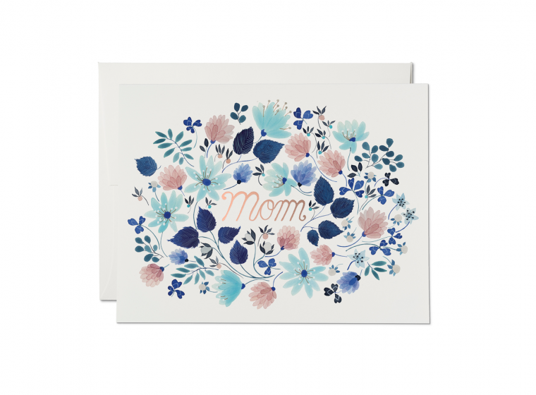 Mom Blue Floral Burst