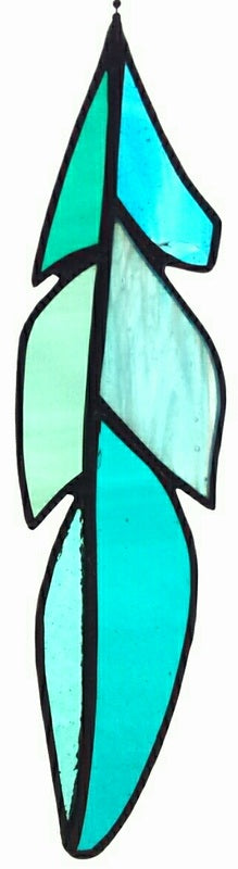 Gull Stained Glass Feather- Turquoise