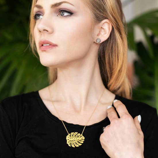 Monstera Leaf Necklace