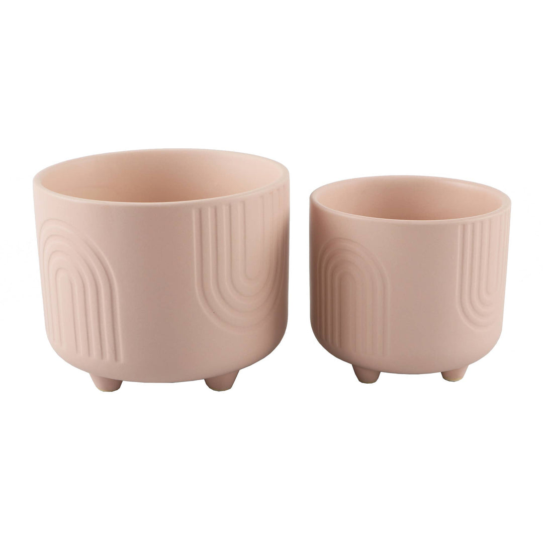 Peach Rainbow Ceramic Footed Planter
