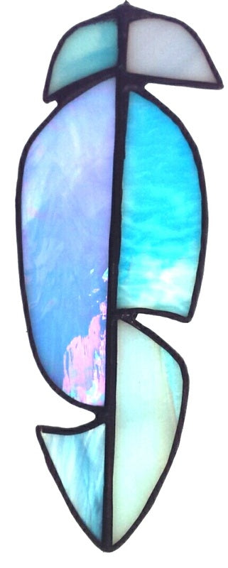 Falcon Stained Glass Feather- Sky Blue