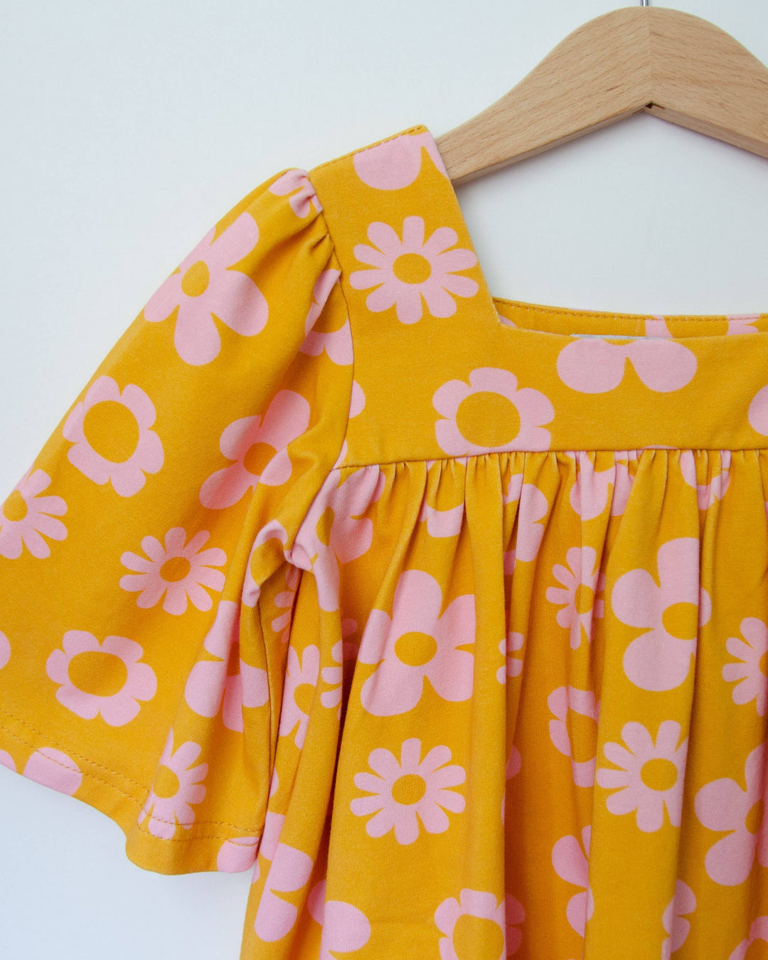 Retro Mustard Bell Sleeve Top