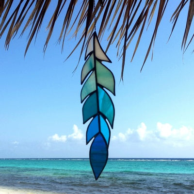 Cayman Kai Stained Glass Feather