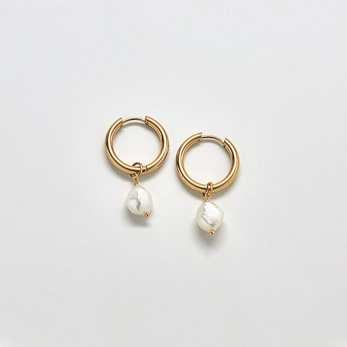 Pearl Hoop Earrings