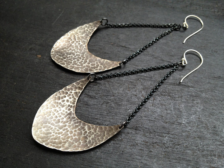 Silver Pendulum Earrings Large