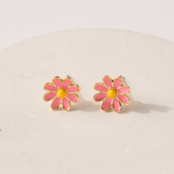 Metal Flower Stud Earrings