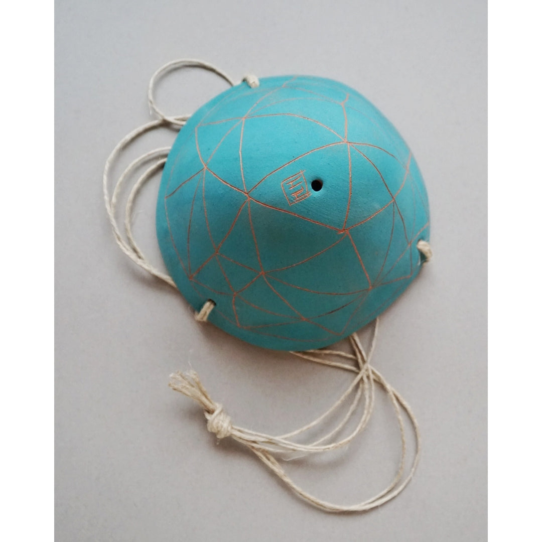 Geotriangle Hanging Planter in Teal & Terracotta
